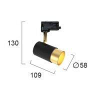 Spot Track GU10 3f Black&Gold