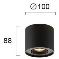 Spot Surface black 1XGu10 IP20